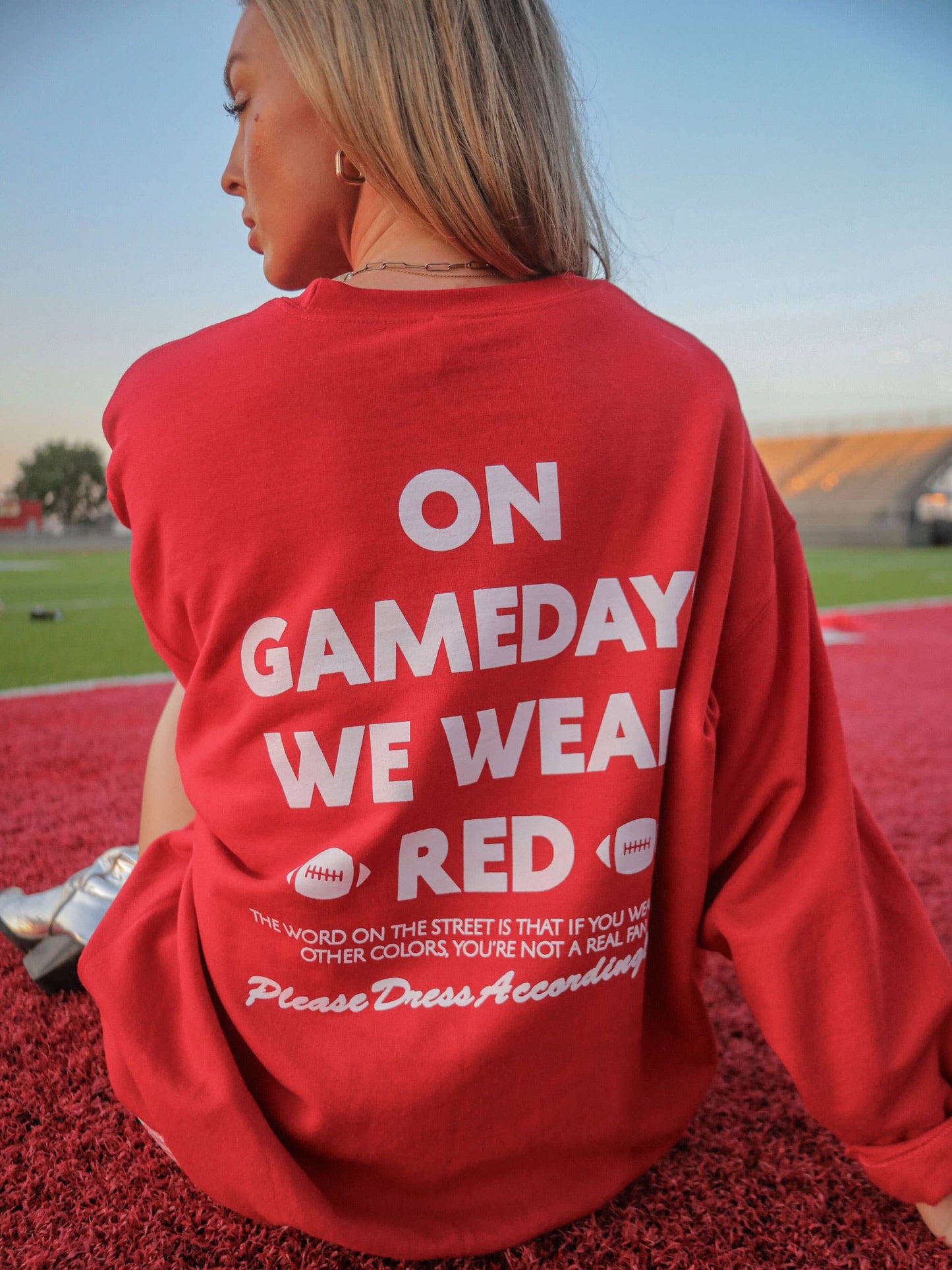 GAMEDAYS WE WEAR RED SWEATSHIRT