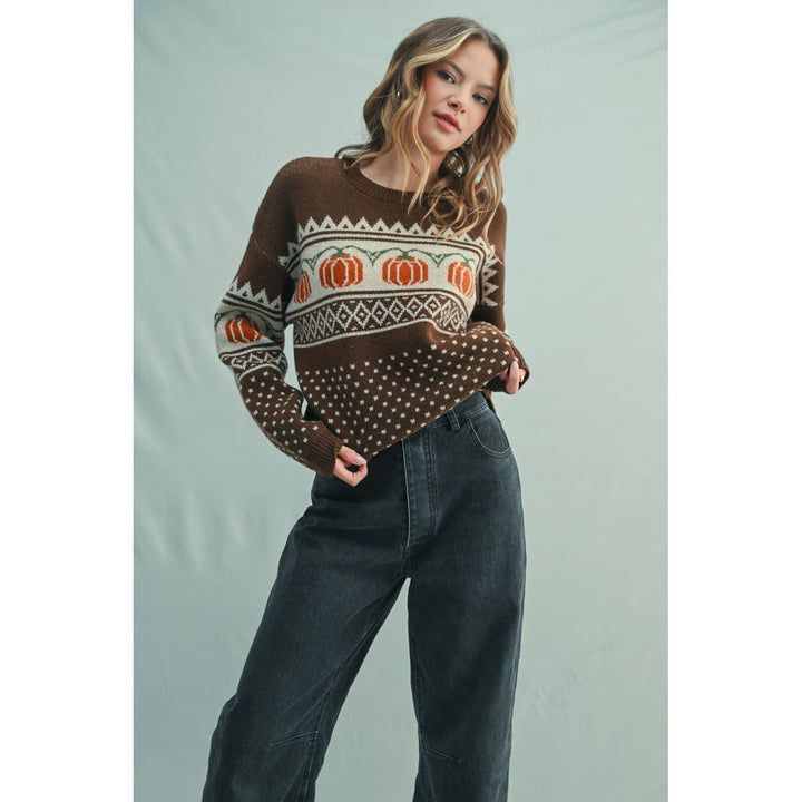 Pumpkin Jacquard sweater