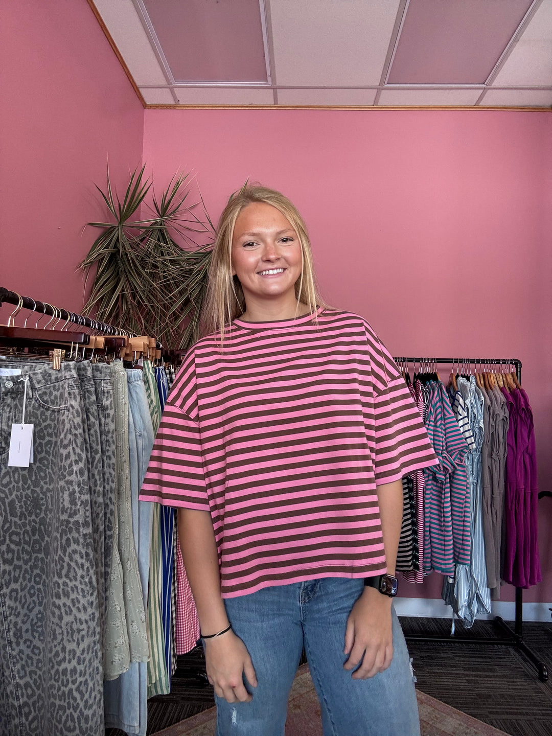 Oversized Stripe Boyfriend Tee