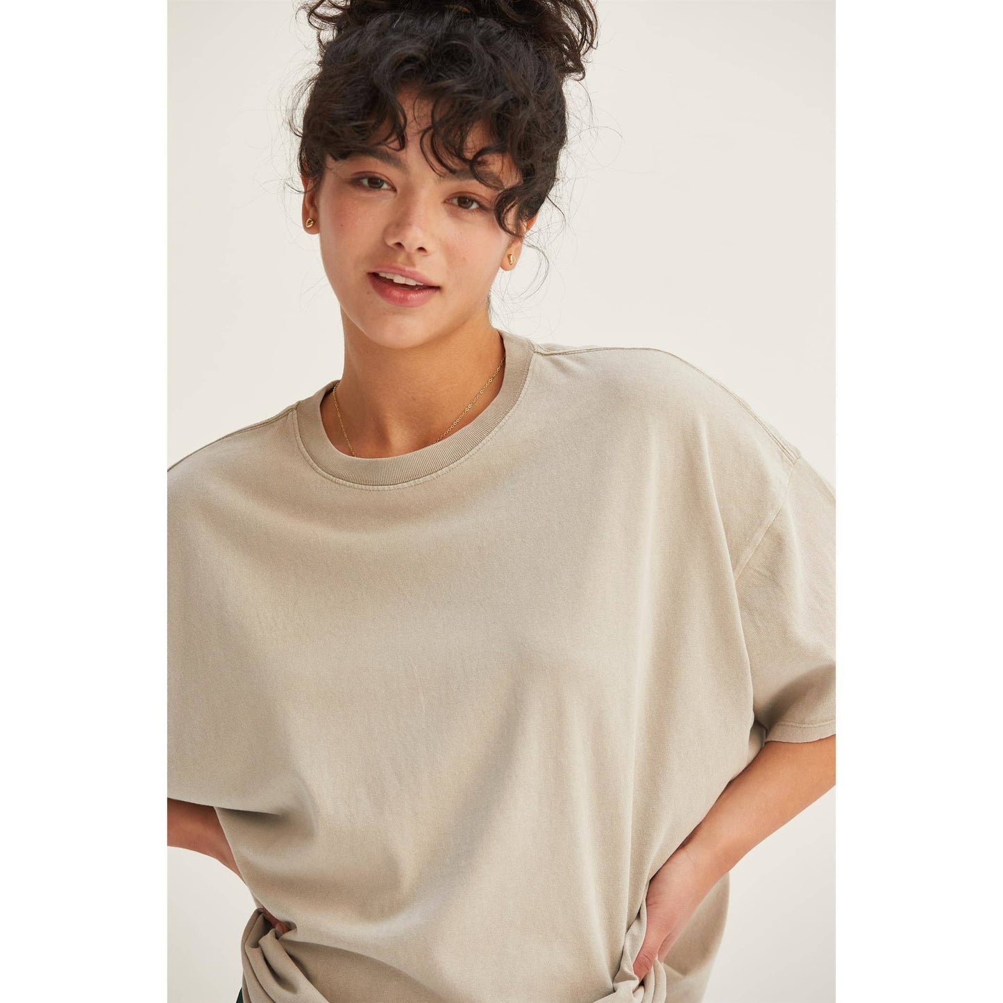 COOL OVERSIZED DISTRESSED COTTON T-SHIRT