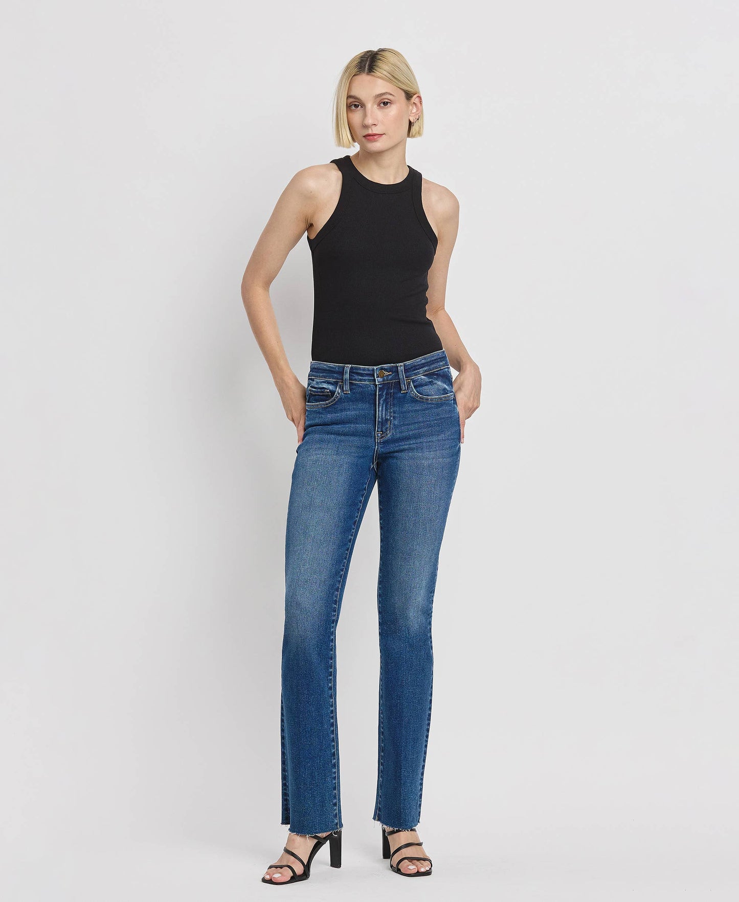 VIGILANT MID RISE SLIM BOOTCUT JEANS