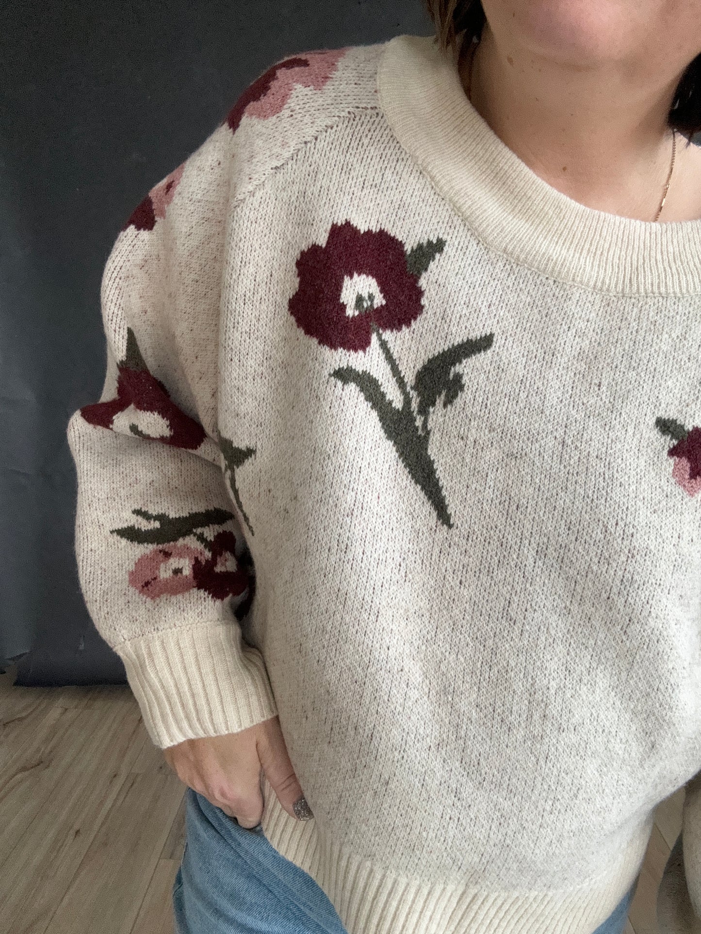 LYLA PRINTED FLORAL SWEATER