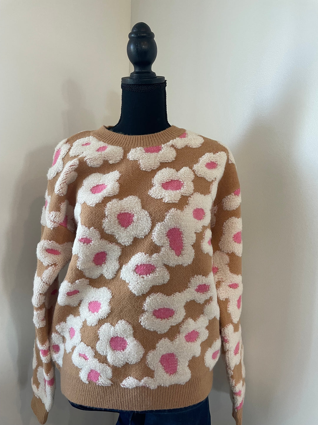 Flower fleece power sweater