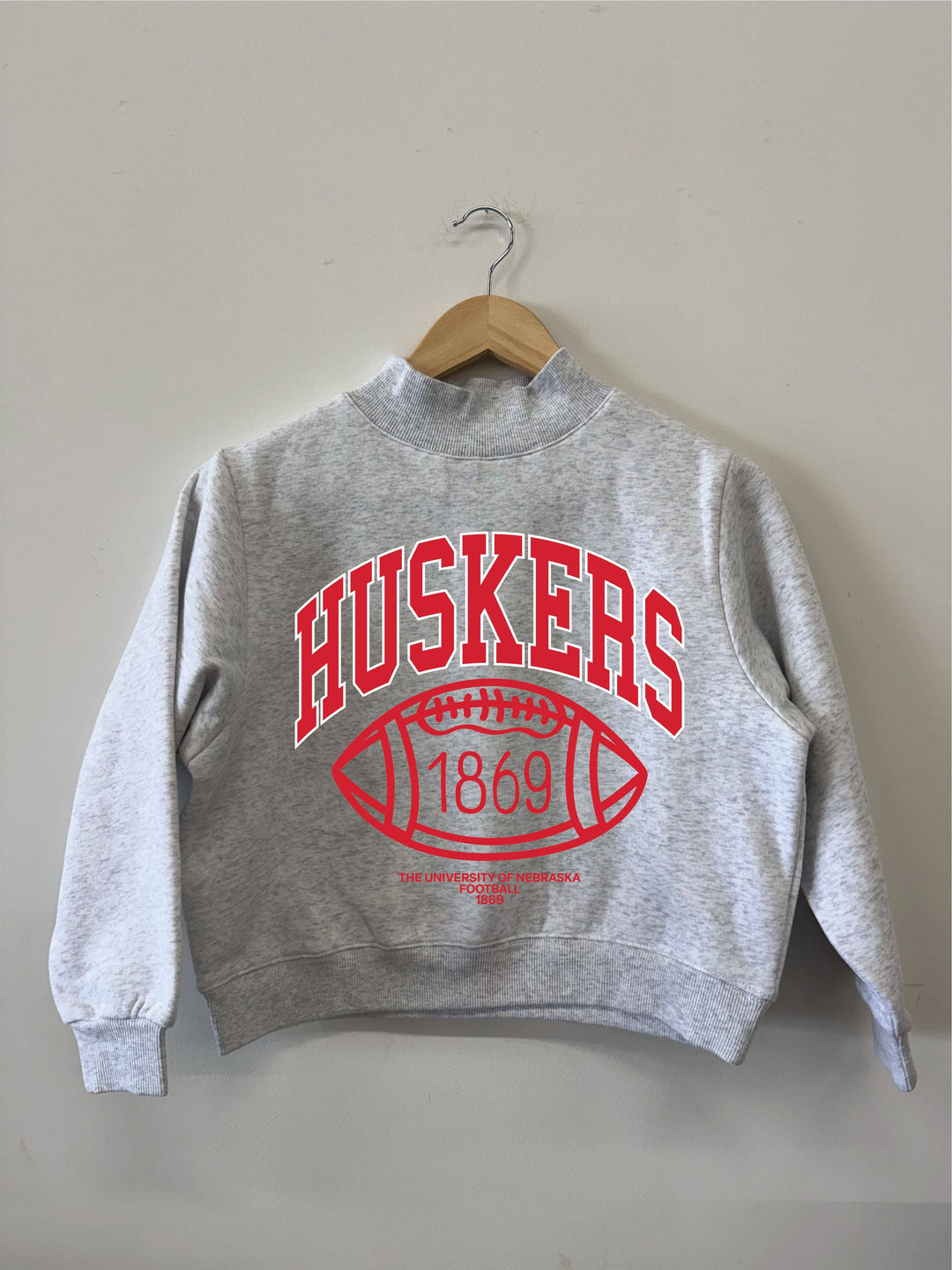Children's NEB Huskers Campus Classic Mock Neck Sweatshirt
