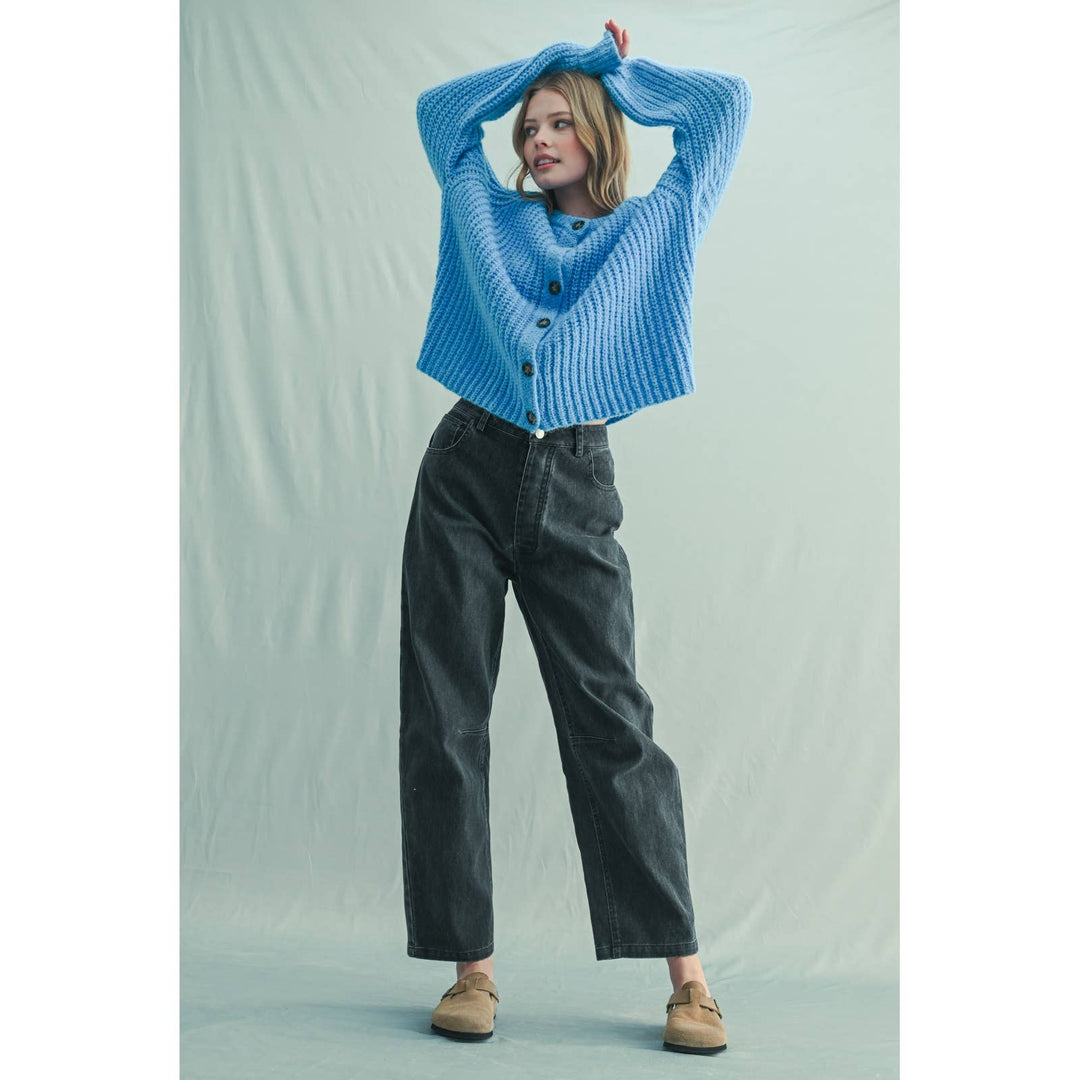 Brush blue sweater cardigan