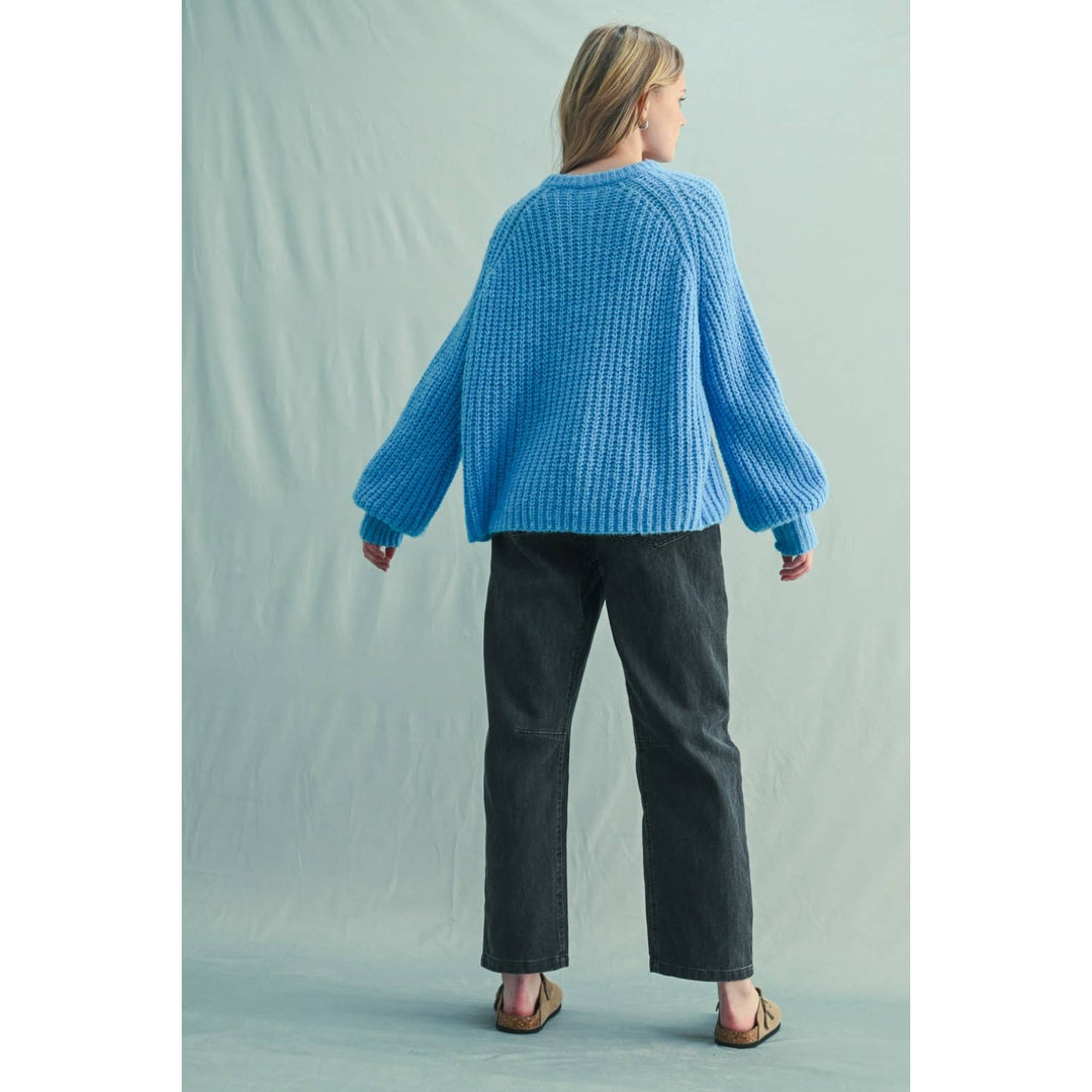 Brush blue sweater cardigan