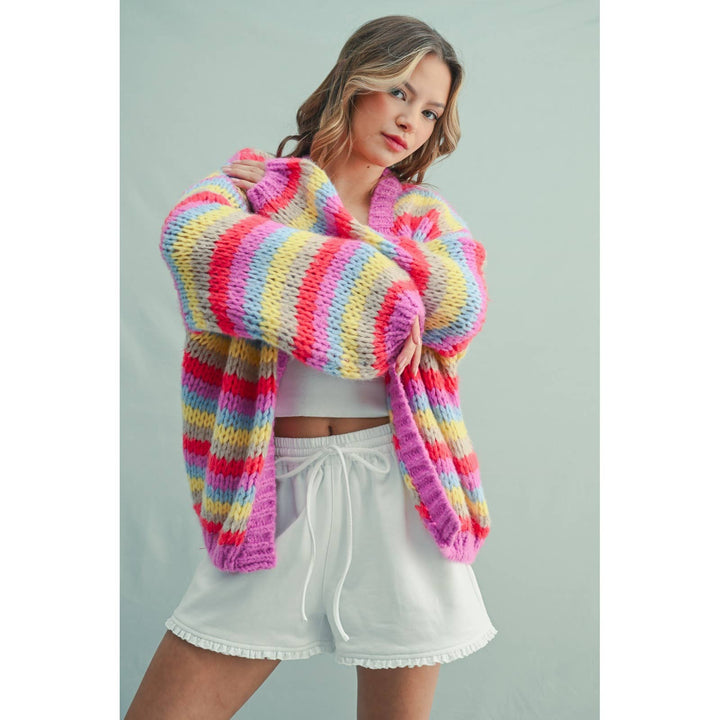 Brighter days striped cardi