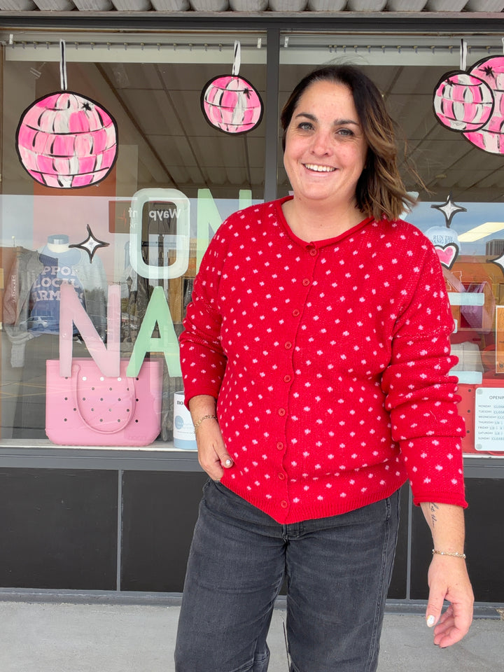 Sweet Dot Knit Cardigan
