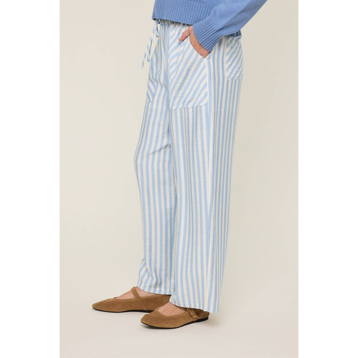 STRIPED PANTS WITH DRAWSTRING