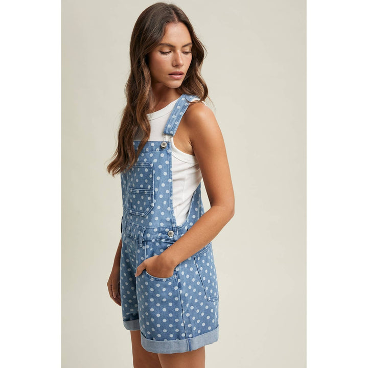 Denim Polka Dot Overalls