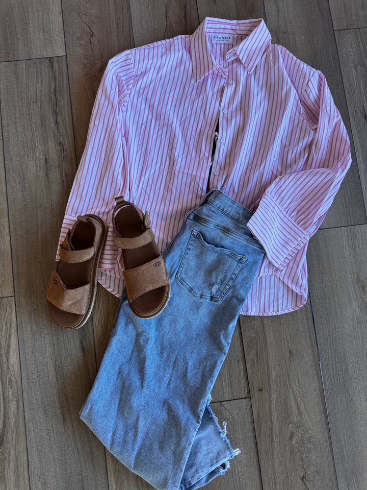 Pink Open Air striped shirt