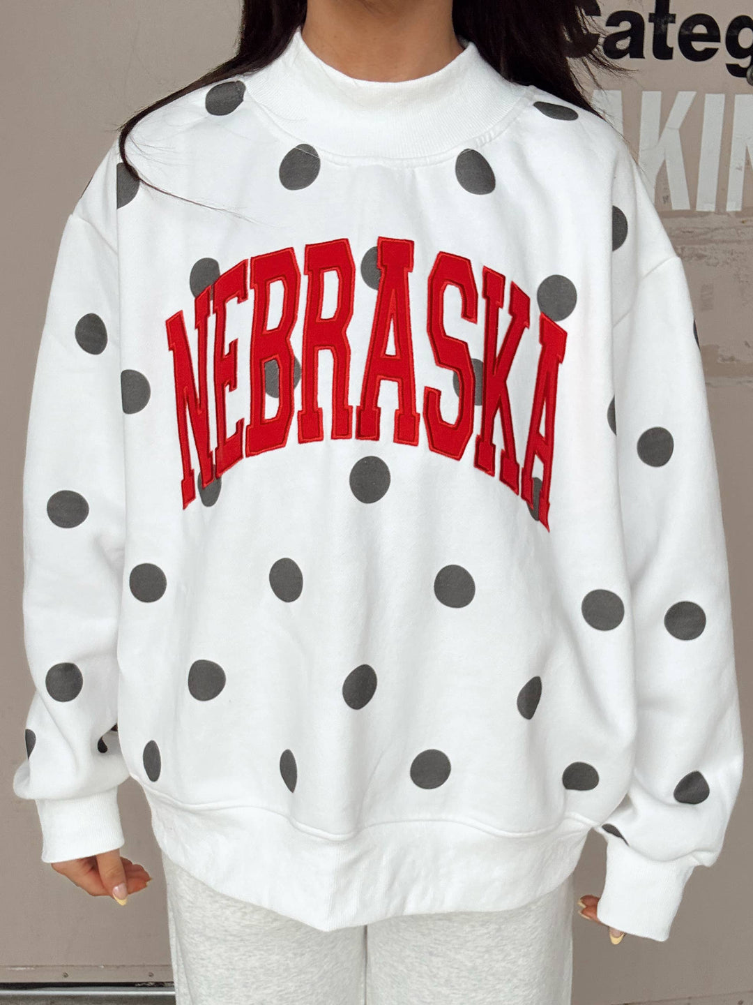 Nebraska Polka Dot Mockneck