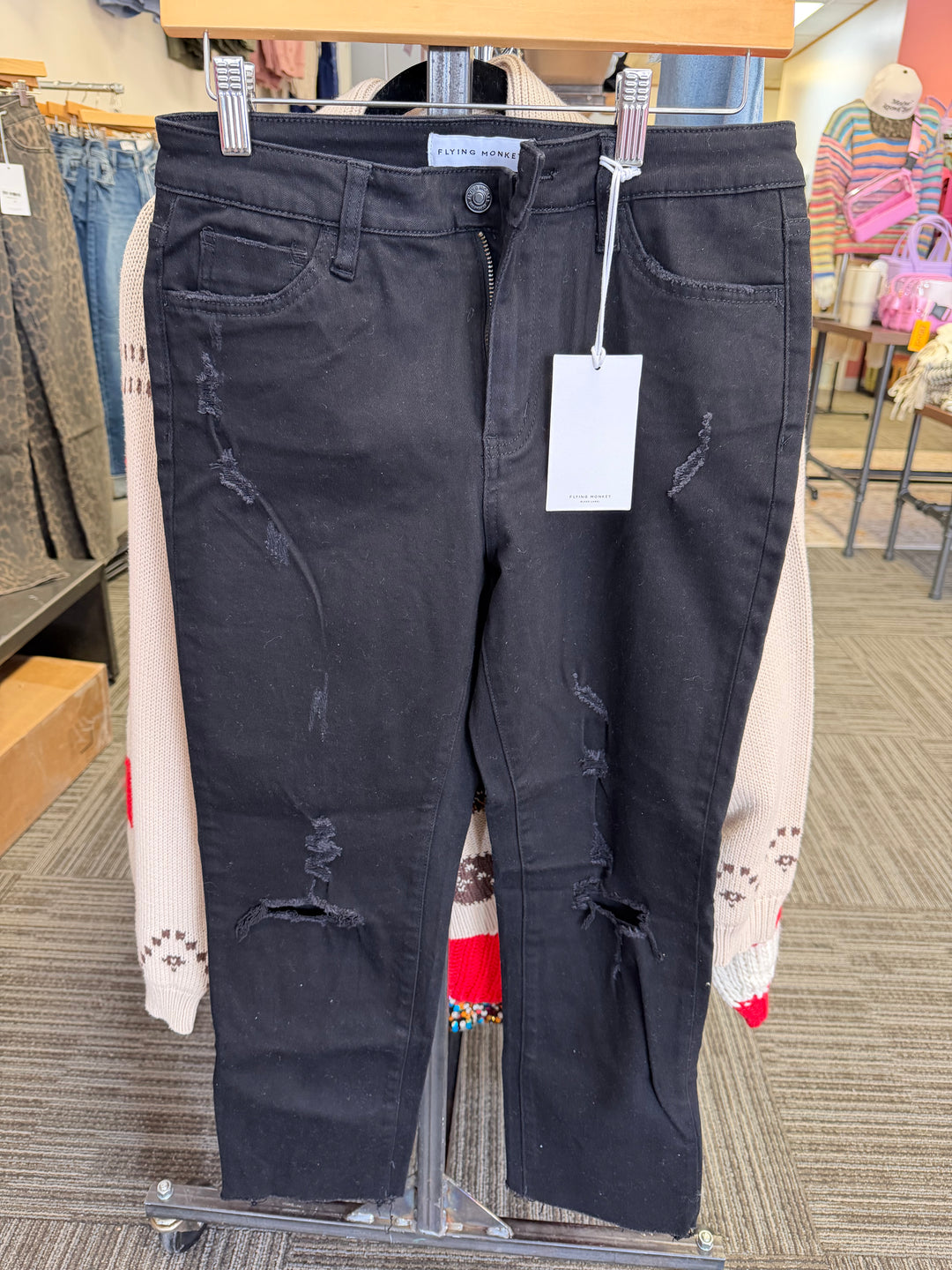 Flying Monkey black high rise straight