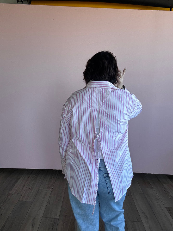 Pink Open Air striped shirt