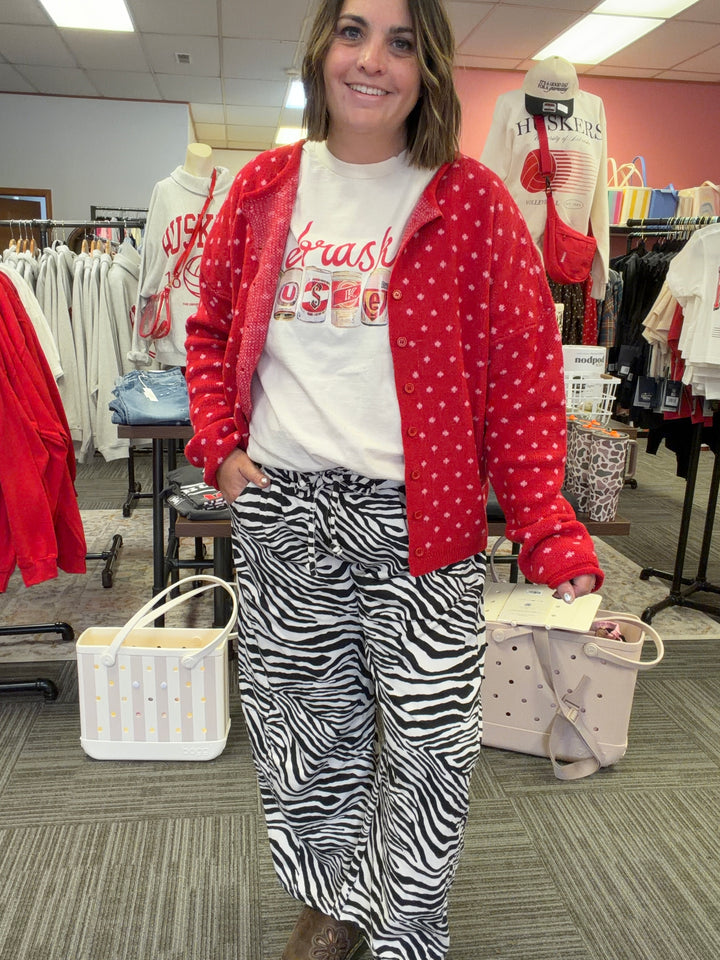 Zebra Barrel Print pull on pant|Boutique pants