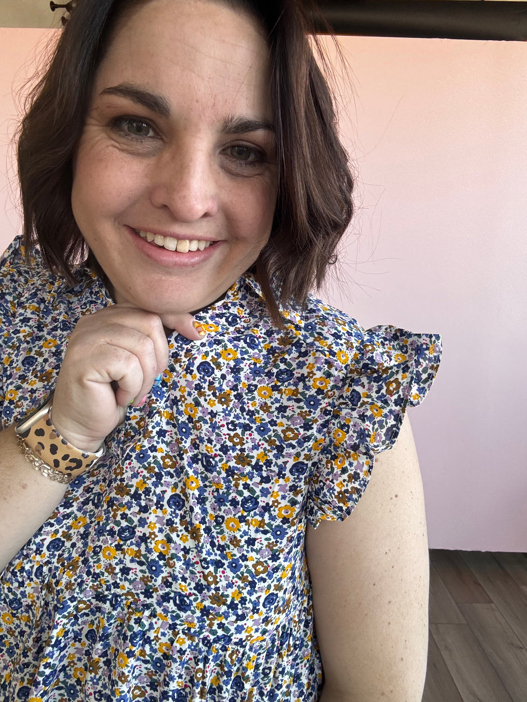 I’m a lady floral flutter sleeve.