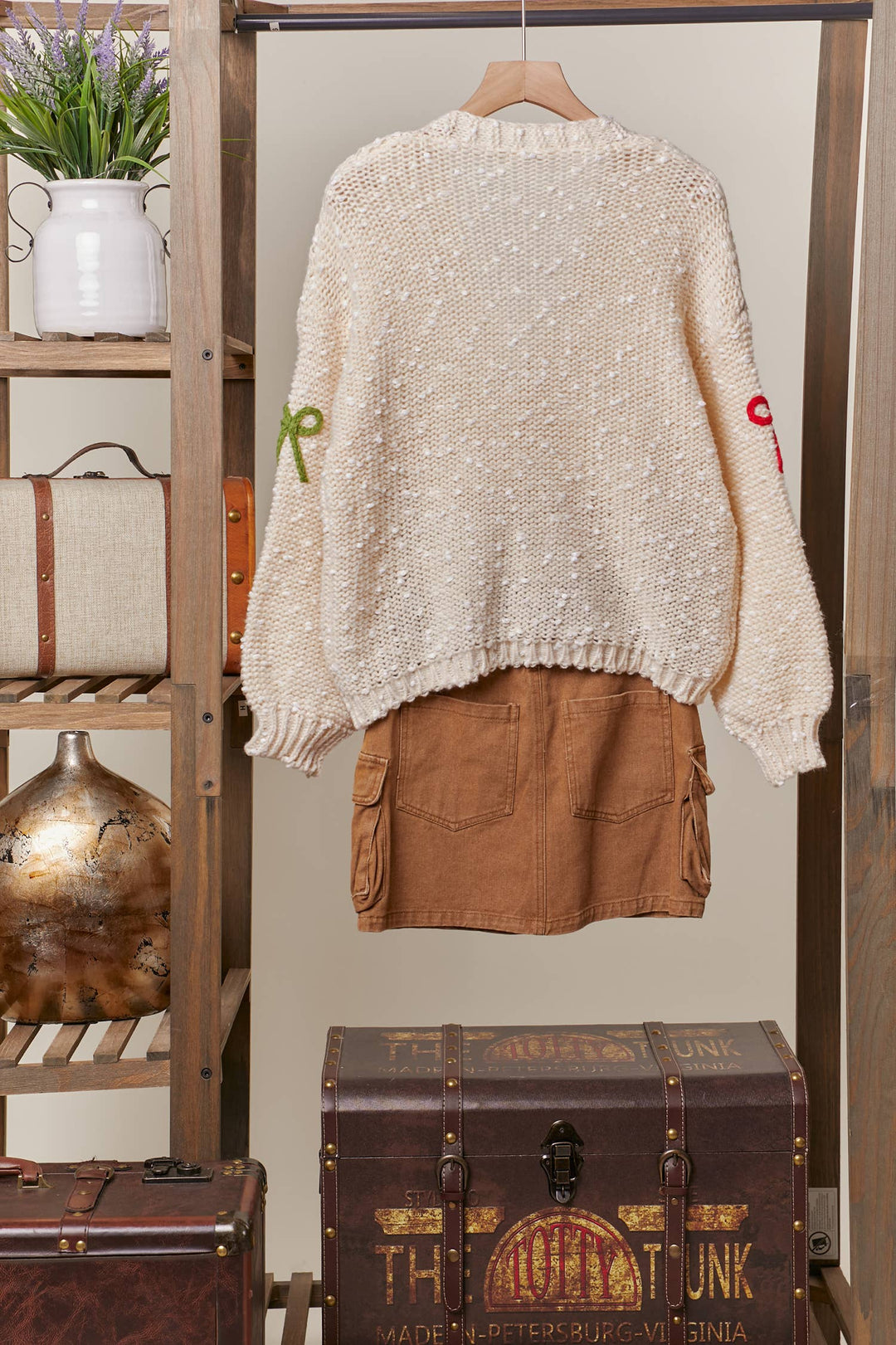 Ribbon Button Down Cardigan