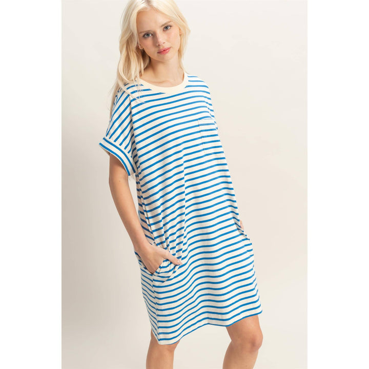 Belly Striped T-Shirt Mini Dress