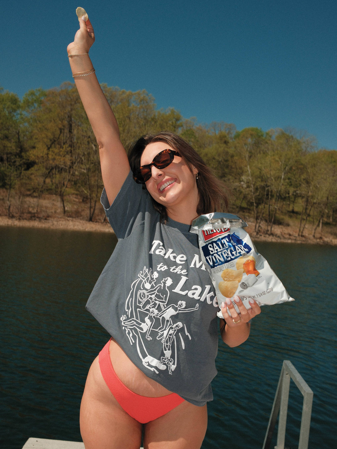 Take me to the lake boat tee