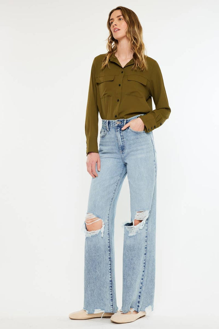OPEN PACK ULTRA HIGH RISE WIDE LEG JEANS
