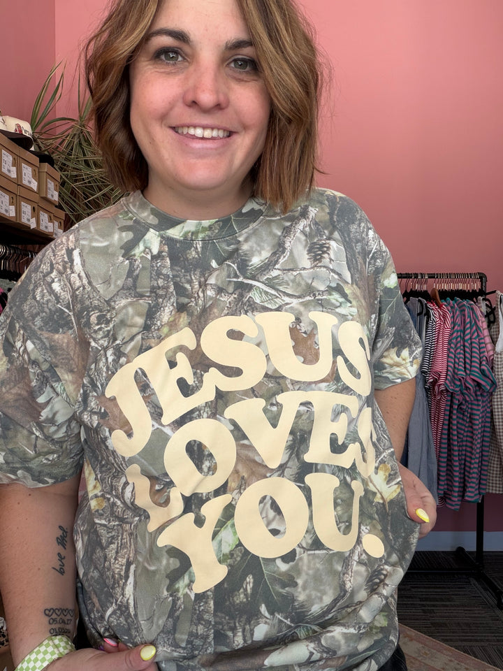 Jesus Loves You camo tee|Onyx Native