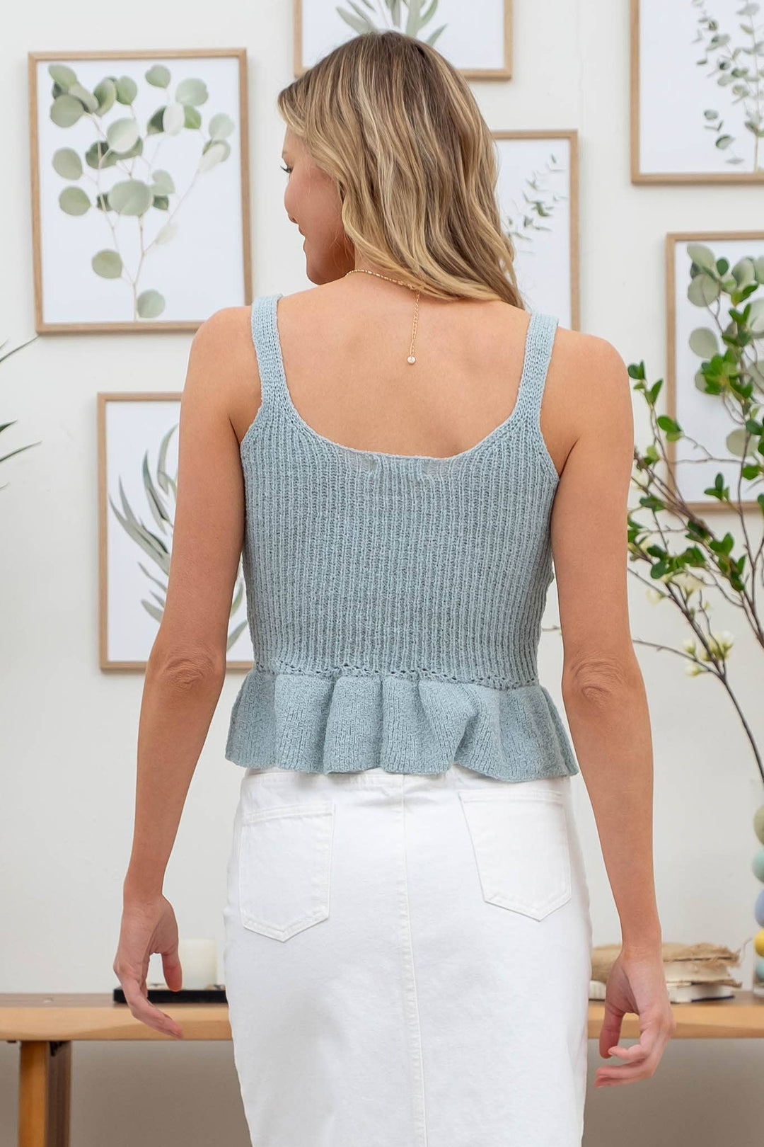 Henessey ruffle hem top
