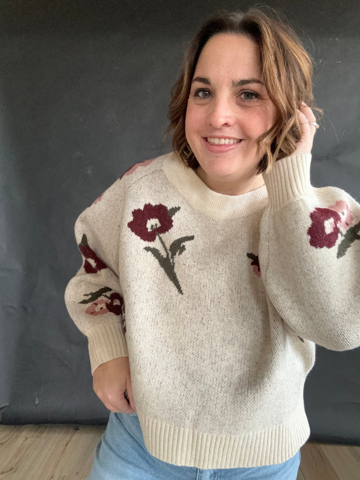 Lyla Printed Floral Sweater