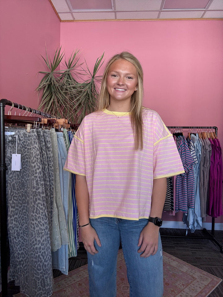 Striped Relaxed Fit Knit Tee