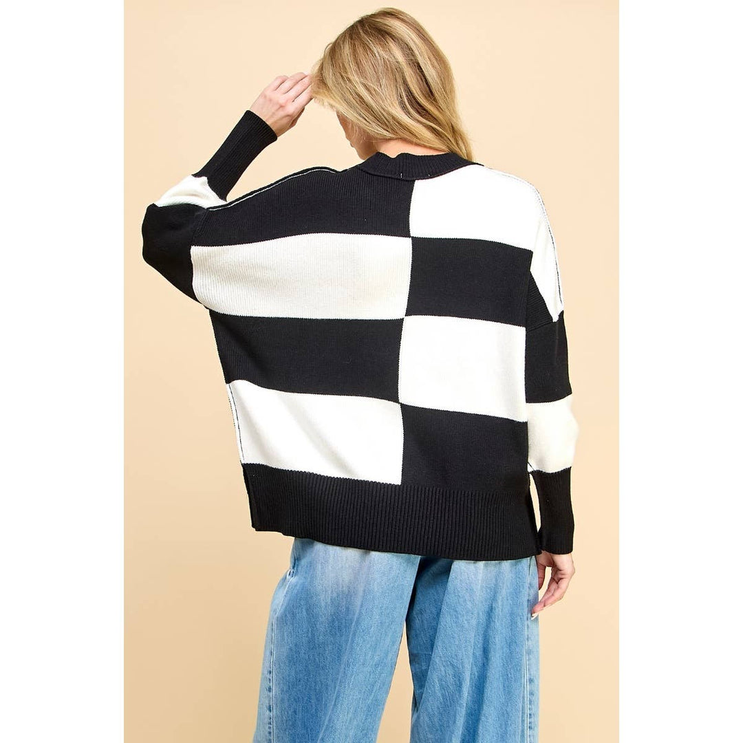 Checkered Block Sweater