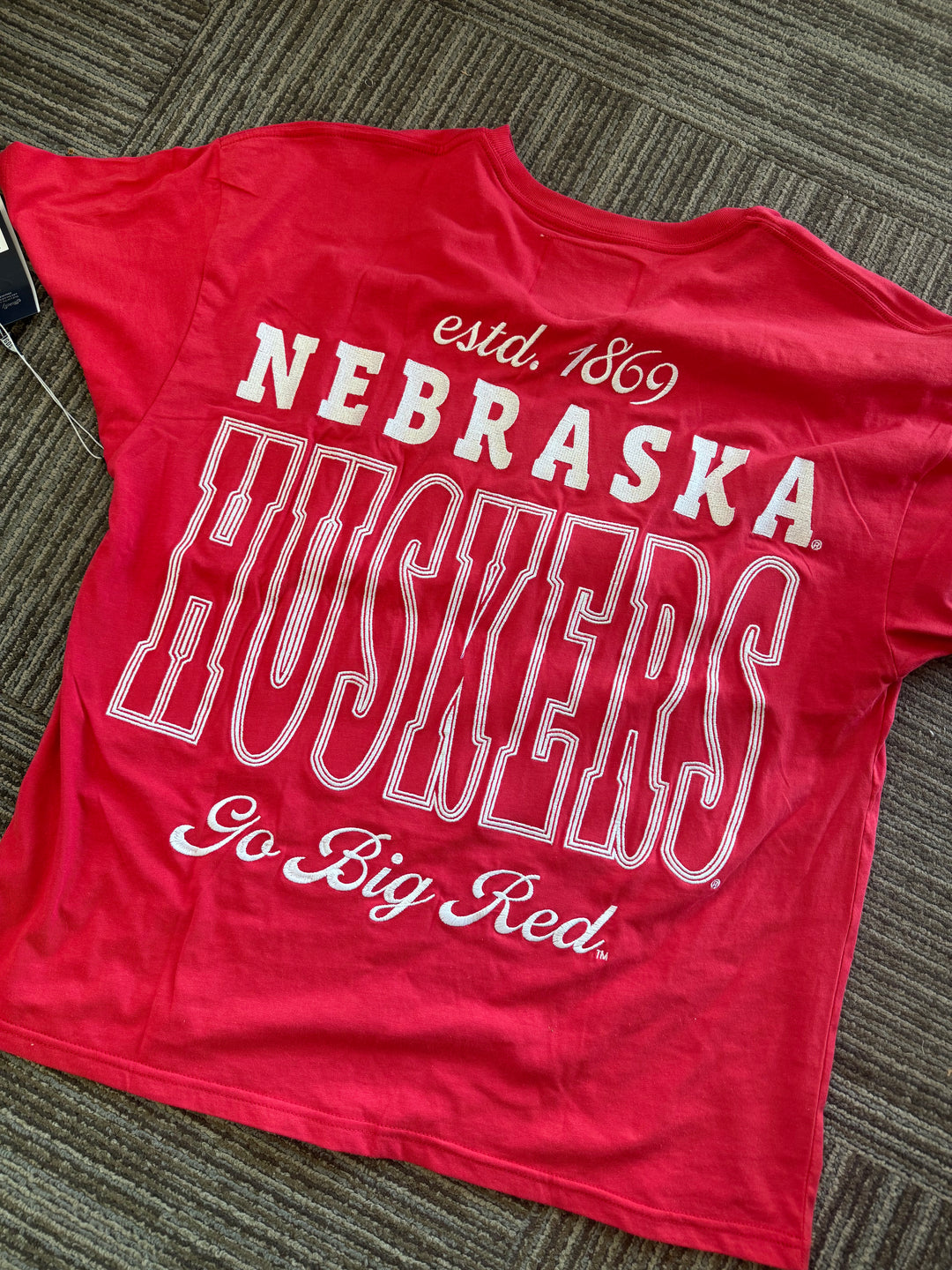 Nebraska Red Embroidered tee
