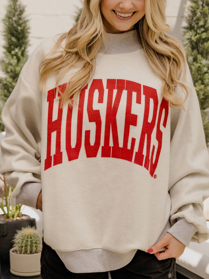 Nebraska Huskers Tall Boy Reversible Mock Neck Sweatshirt