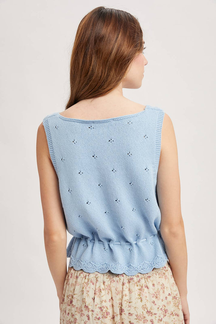 SCALLOP HEM SWEATER TANK TOP