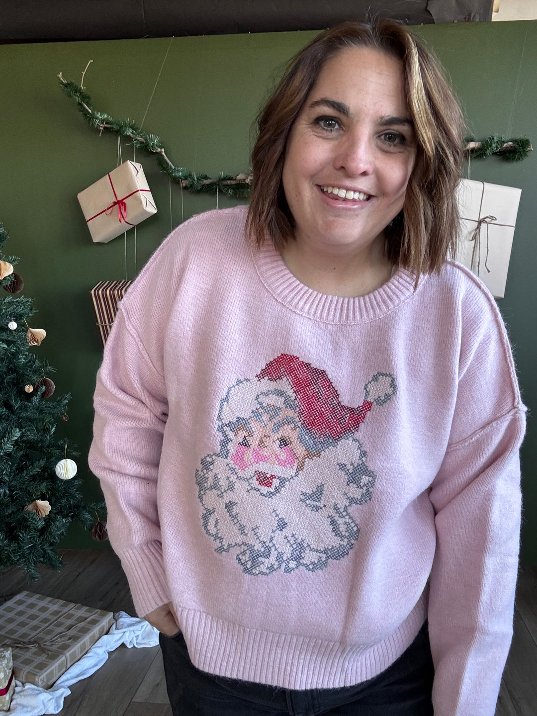 Cross Stitch Santa sweater