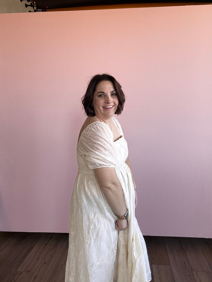 White Lotus Embroidered dress