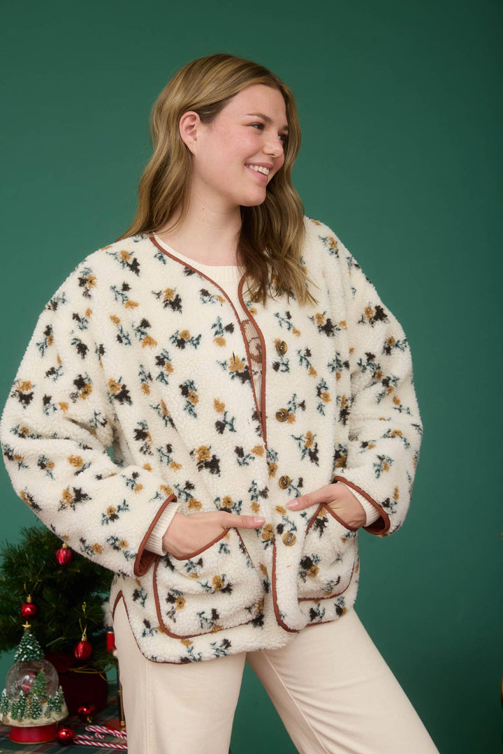 Jemma Floral Sherpa Jacket