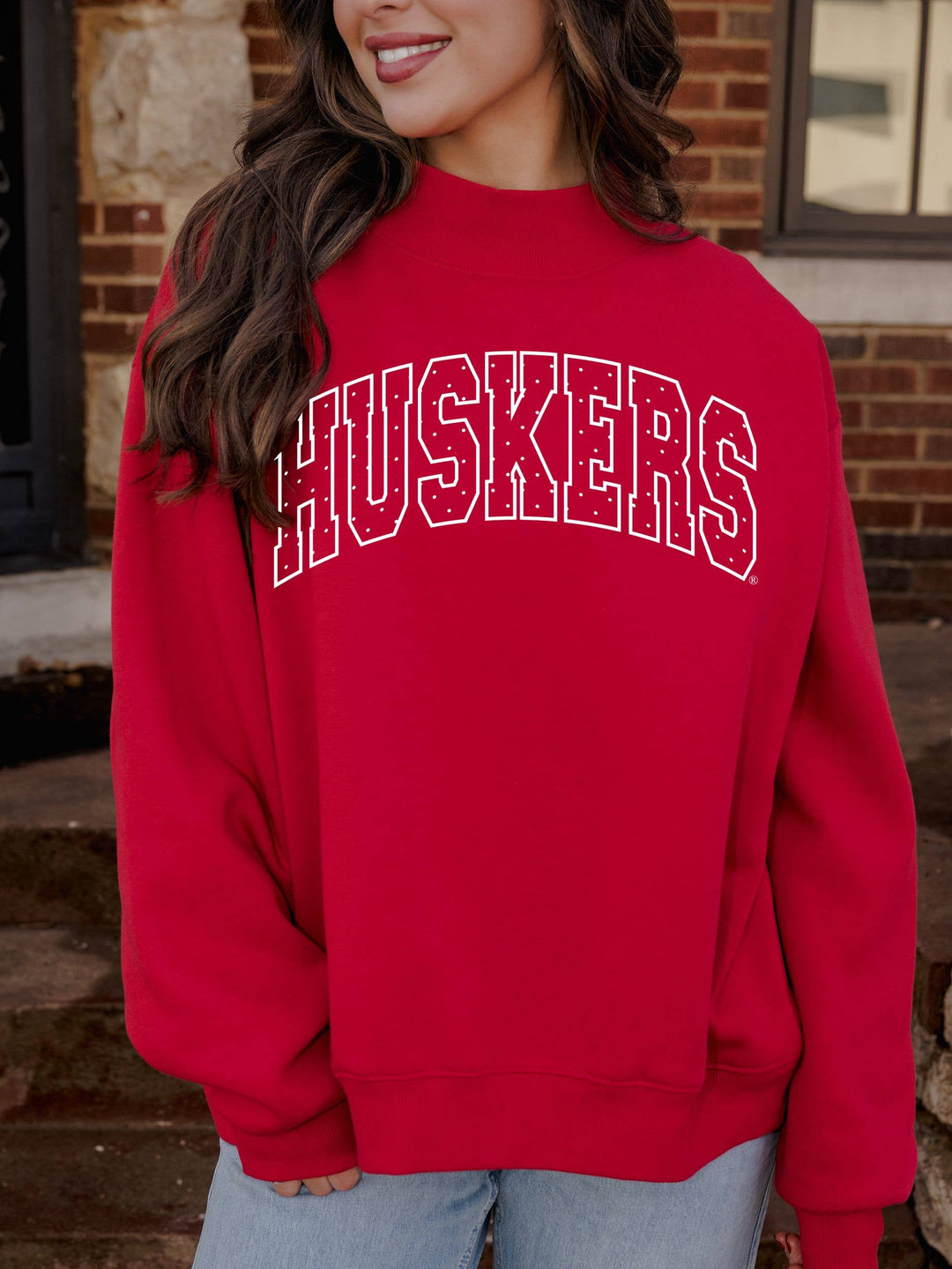 Nebraska Huskers Polka Dot Mock