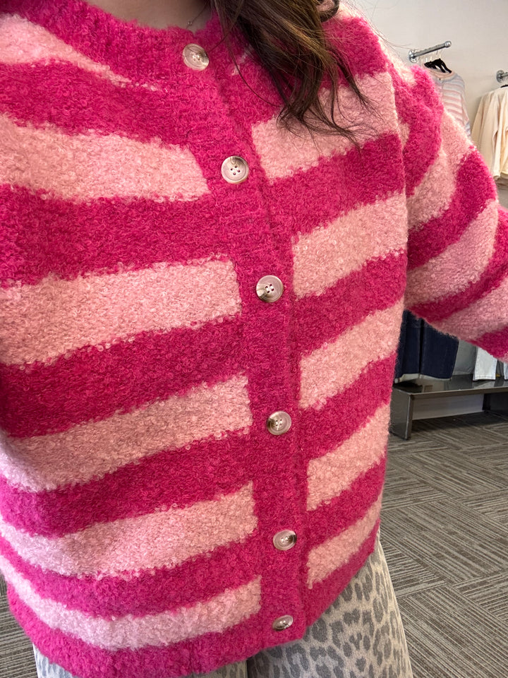 Ellory brushed striped cardigan