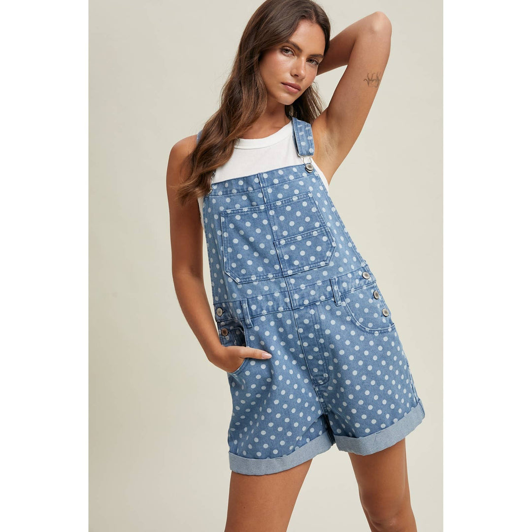 Denim Polka Dot Overalls
