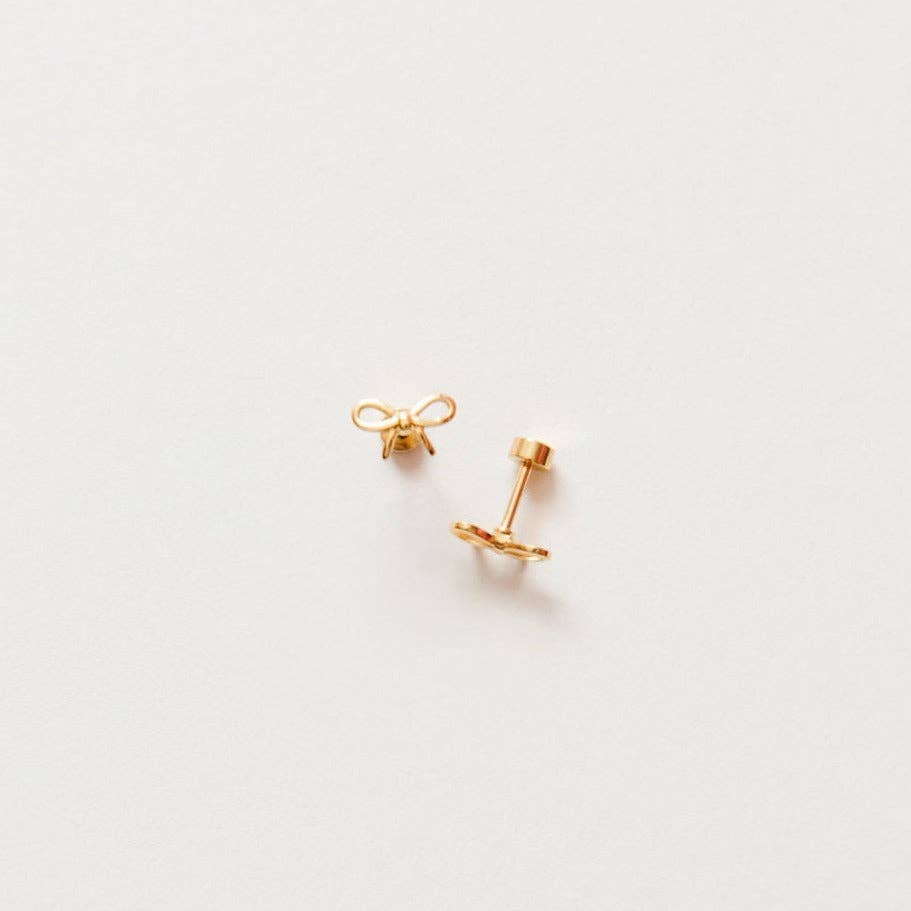 Gold Bow Earring