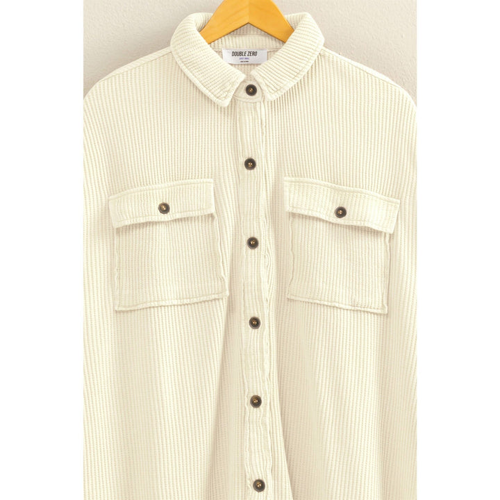 Cream Waffle oversized shacket