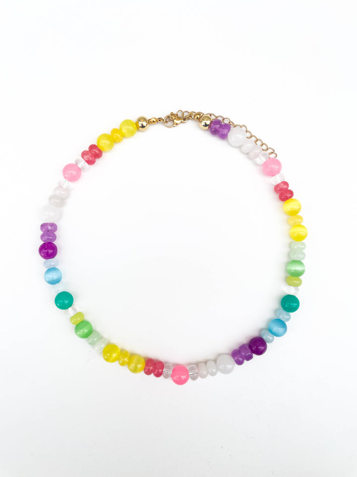 Piper Rainbow Gemstone Bead Necklace