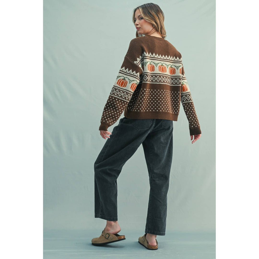 Pumpkin Jacquard sweater