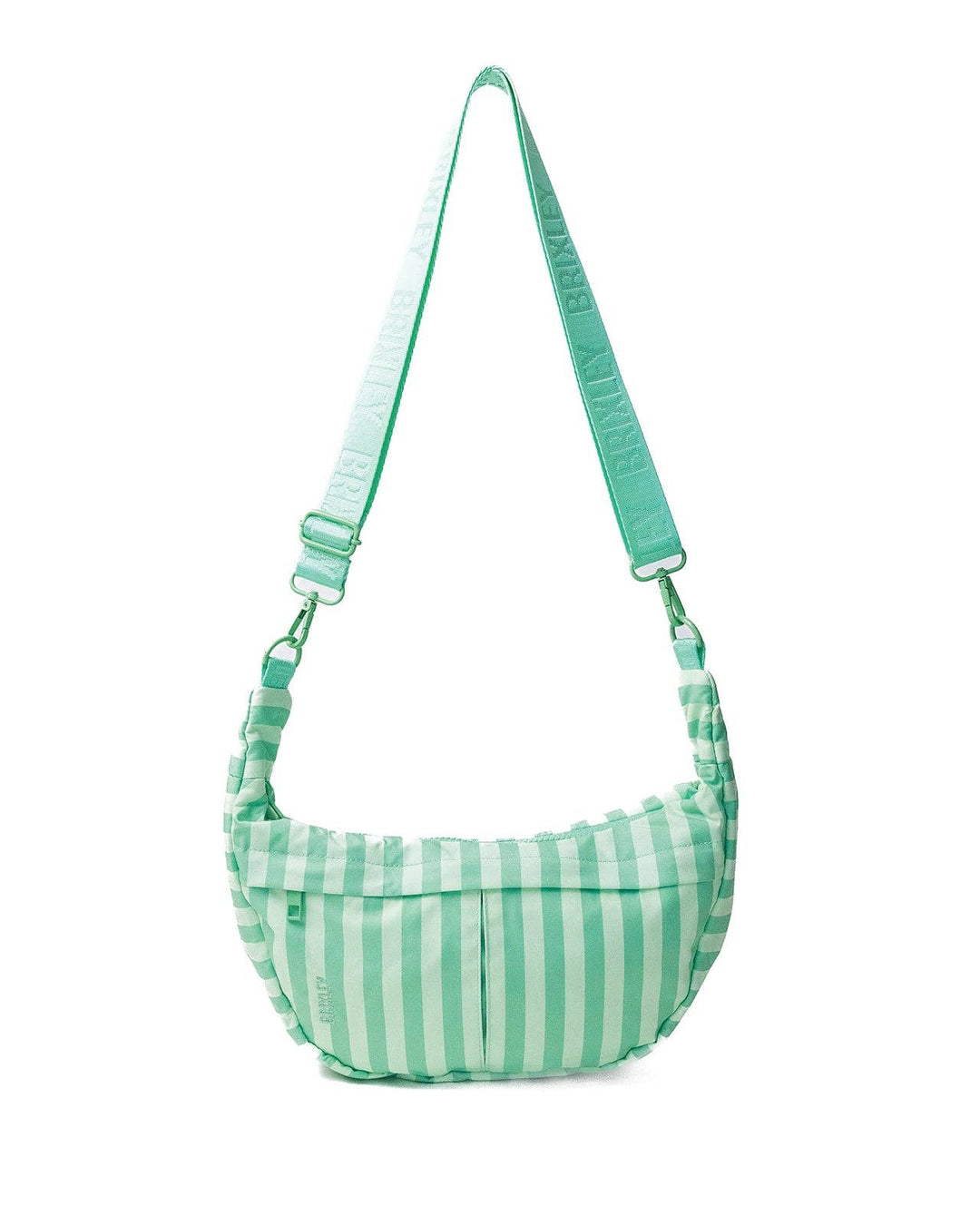 Seafoam Stripe Cresent Bag|Brixley