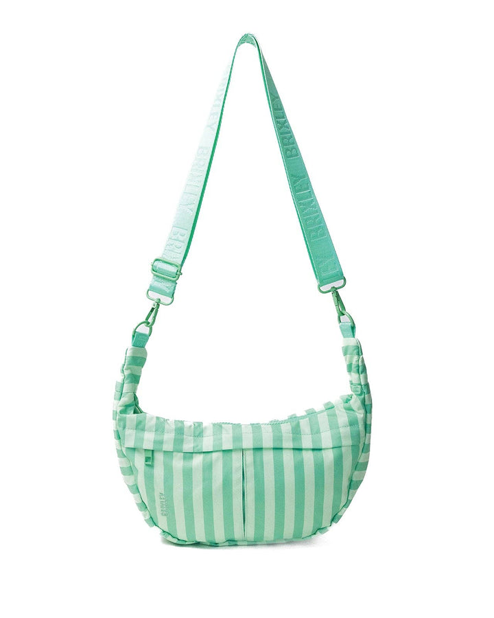 Seafoam Stripe Cresent Bag|Brixley