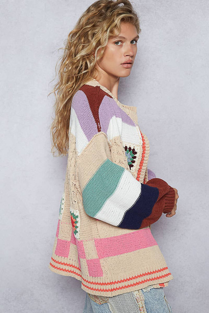 Almond Balloon Granny Cardi