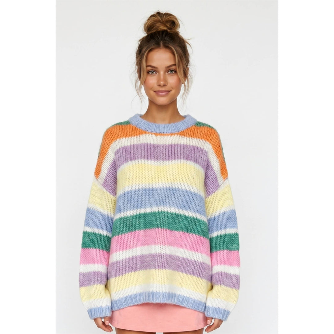 Sunkist Multi color stripe oversized sweater