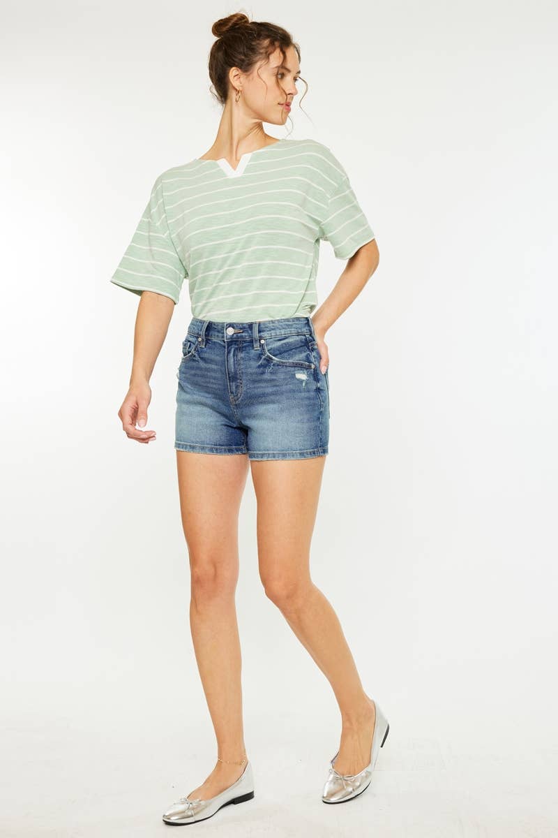 Presley high rise denim mom short