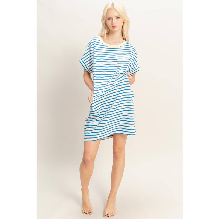 Belly Striped T-Shirt Mini Dress