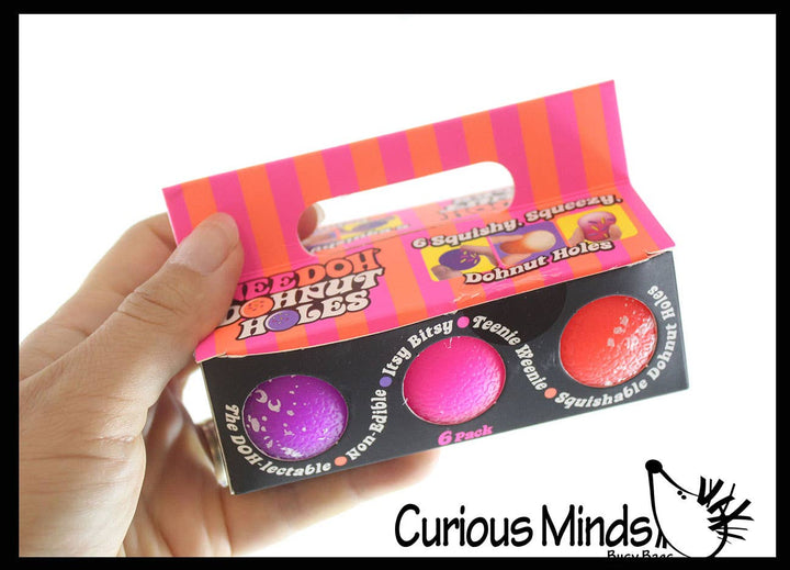 1 Nee-Doh Donut Holes Teenie Tiny Nee-Doh 6 Pack Soft Doh Fi