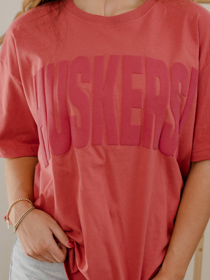 Nebraska Huskers Mono Puff Ink tee